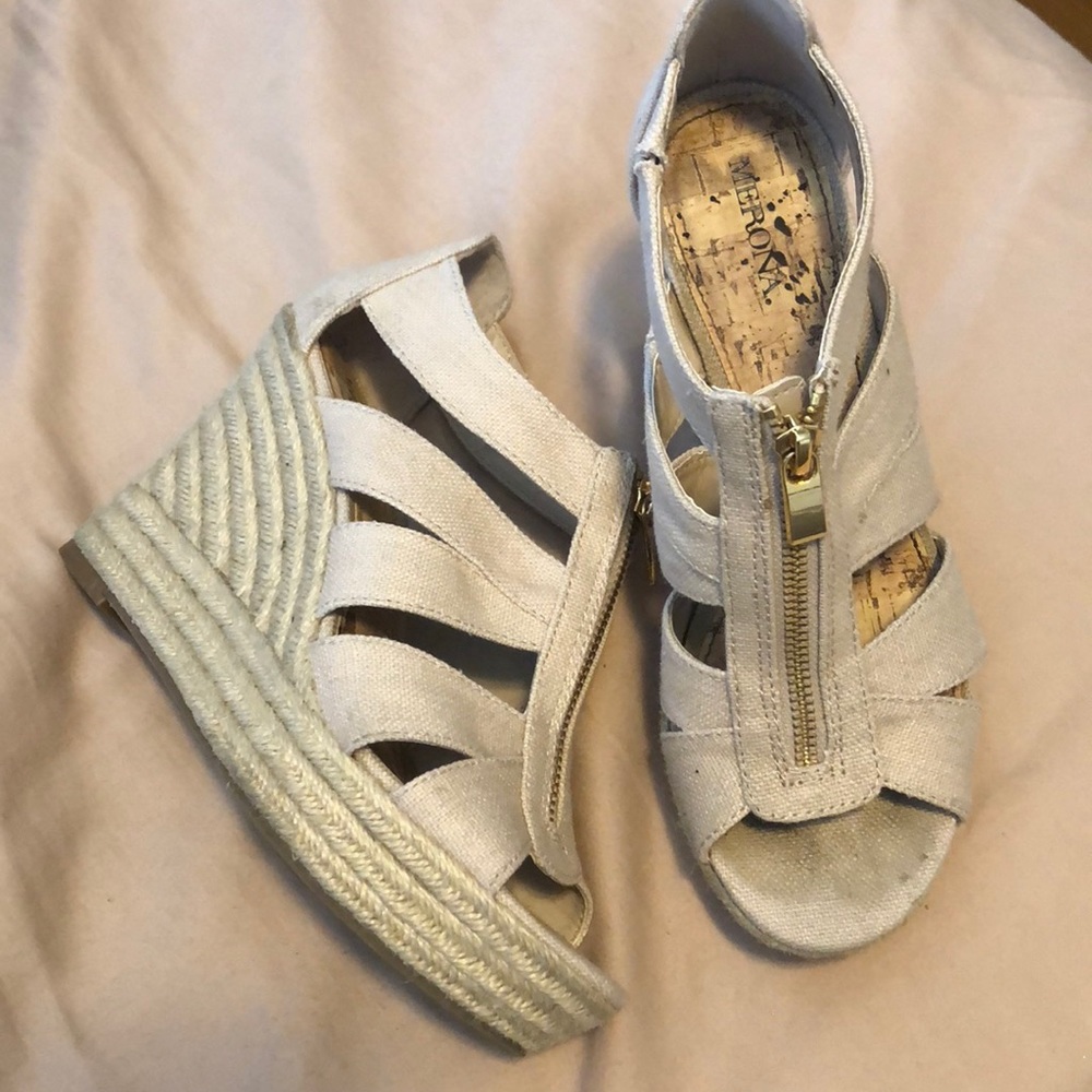 Open toe wedge heels